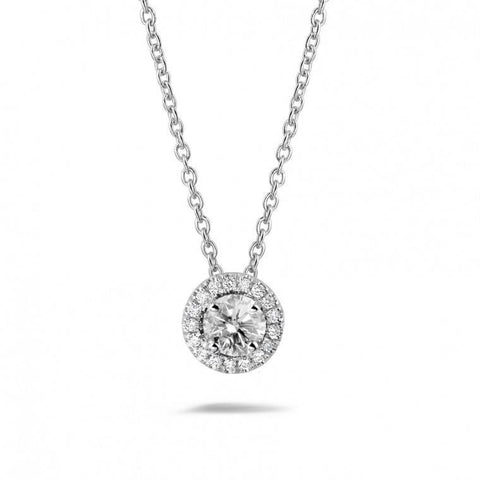 Gold White 14K  Brilliant Cut Diamonds Pendant Necklace  2.15 Carats