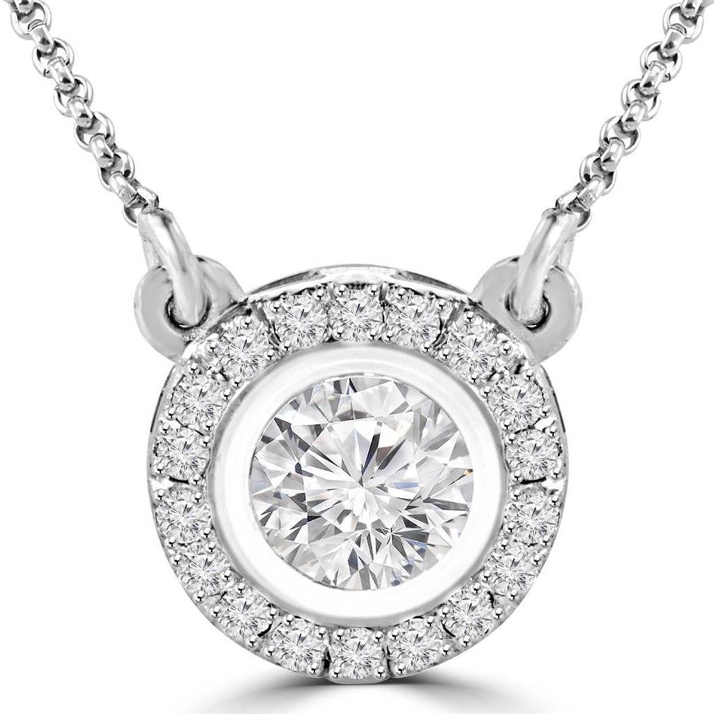 Fancy & Round 4.5 Carats Diamonds Pendant Necklace Jewelry White Gold 14K