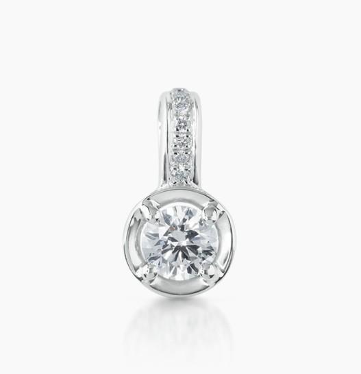Prong Set  Round Cut Diamonds Pendant Necklace 14K  1.85 Carats