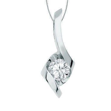Gorgeous Round Diamond Lady Necklace Pendant White Gold 14K 1 Carat