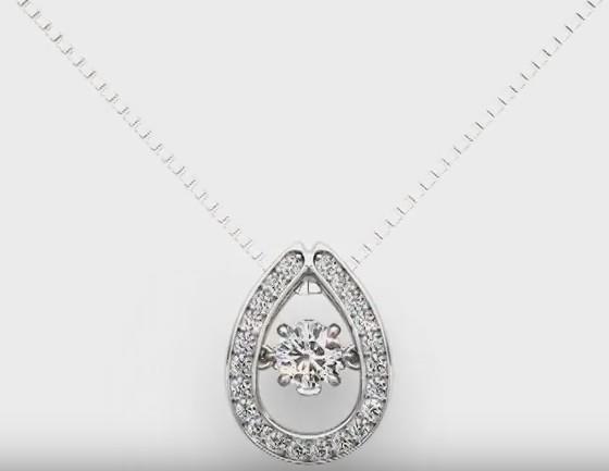 Round Diamond Pendant Necklace Solid White Gold 14K Jewelry 2 Ct