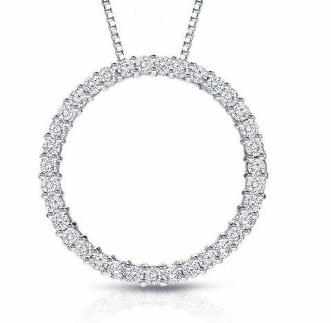 Sparkling Round Diamond 4 Ct. Pendant Solid White Gold Jewelry New