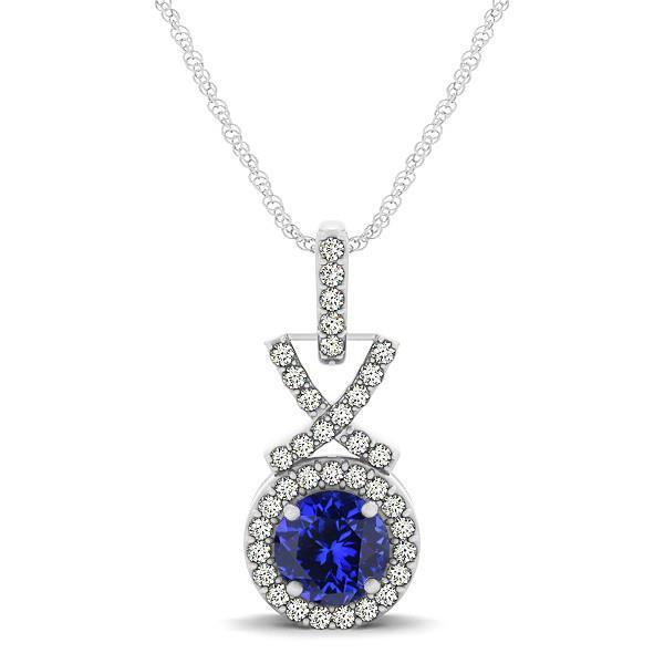 Tanzanite With Diamonds Pendant Necklace White Gold 14K 3.00 Ct Jewelry