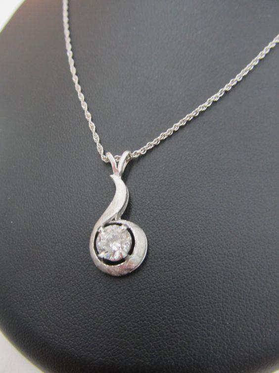 2.00 Carat Brilliant Cut Diamond Necklace Pendant With Chain 14K Gold
