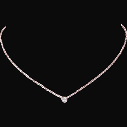 Natural 1.00 Carat Diamond Necklace Pendant Ladies 14K Rose Gold