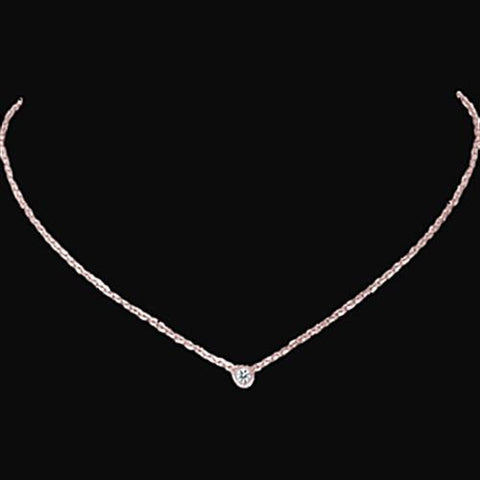 Natural 1.00 Carat Diamond Necklace Pendant Ladies 14K Rose Gold