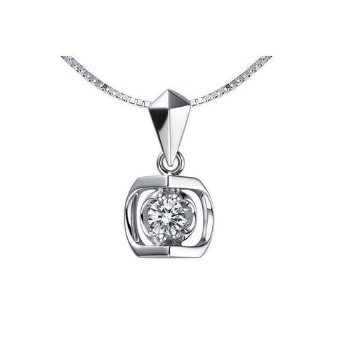 1.00 Carat Natural Diamond Necklace Pendant 14K White Gold New