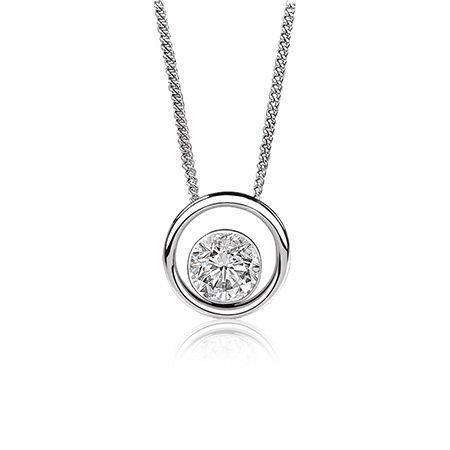 White Gold 14K F Vs1 Solitaire Round Cut 1.25 Carat Diamond Pendant Necklace
