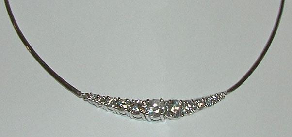 Women 3.7 Carats Diamond Necklace Pendant White Gold 14K New