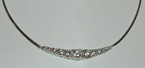 Women 3.7 Carats Diamond Necklace Pendant White Gold 14K New