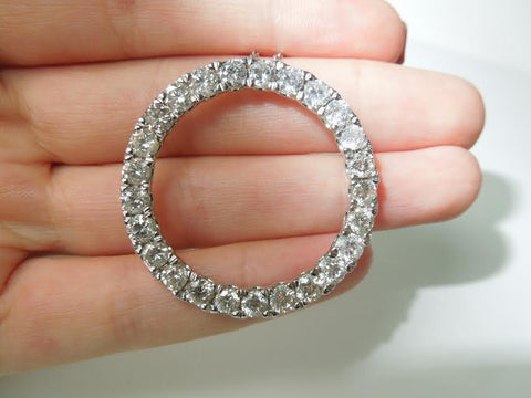 8.75 Carats Ladies Circle Of Life Diamond Pendant White Gold Jewelry