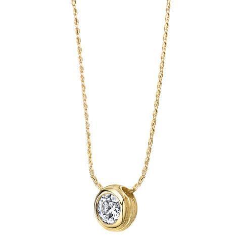 Round Cut 2.00 Carat Solitaire Diamond Pendant Necklace Yg 14K