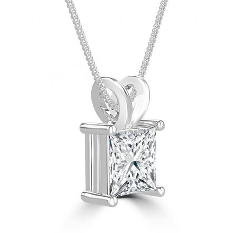 2.75 Carat Solitaire Diamond Pendant Necklace With Chain White Gold
