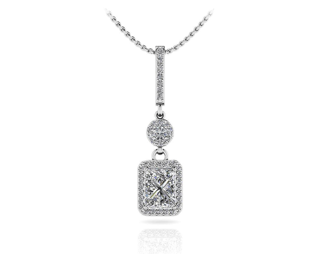 Love Spell Drop Pendant Necklace 6 Ct Sparkling Diamonds White Gold