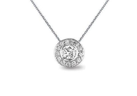 White Gold 14K Ladies 2.5 Carats Gorgeous Diamonds Pendant Necklace