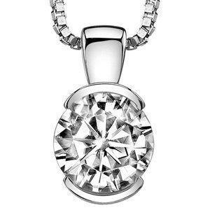 Solitaire Round Cut Diamond Ladies Pendant White Gold Jewelry 2 Ct