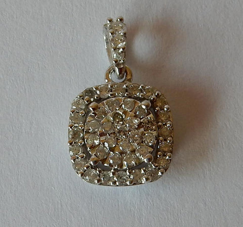 14K Diamond Pendant White Gold 14K 0.75 carats
