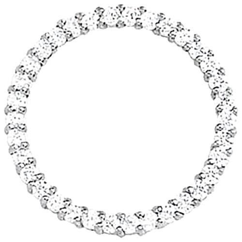 Approx. 1.02 Carat Diamonds Circle Pendant White Gold 14K