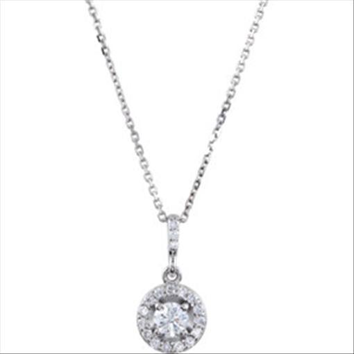 Halo-Styled Diamond Pendant Or Necklace 14K White