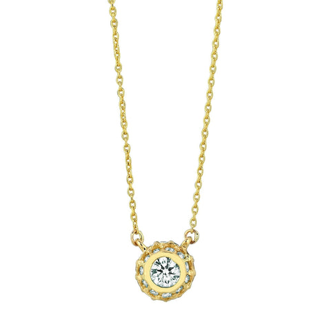 0.5 Carats Diamond Necklace Pendant 14K White