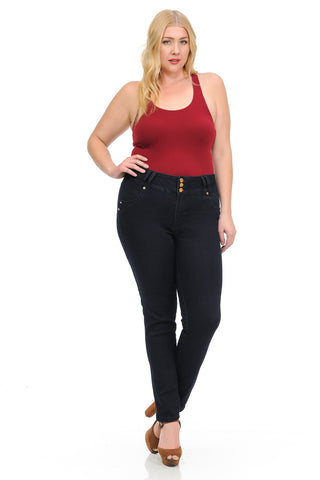 M.Michel Women's Jeans - Plus Size - High Waist - Push Up - Style A10182
