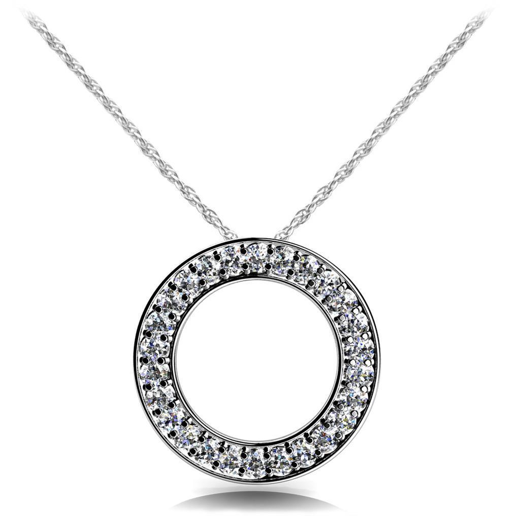 Circle 5.20 Carats Diamonds Pendant Necklace White Gold 14K