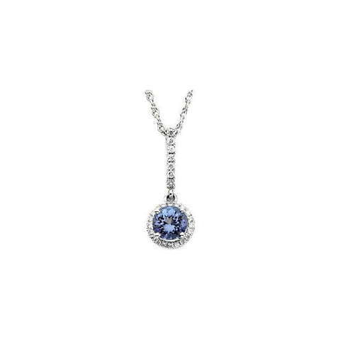 Genuine Sri Lanka Blue Sapphire & Diamond Pendant Fancy