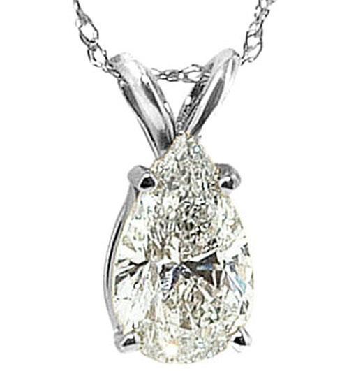Huge Pear Diamond 4 Carat Pendant Jewelry Gold Necklace