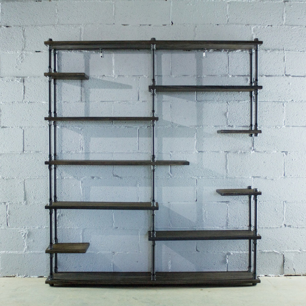 Nashville Industrial Mid-Century Etagere Bookcase