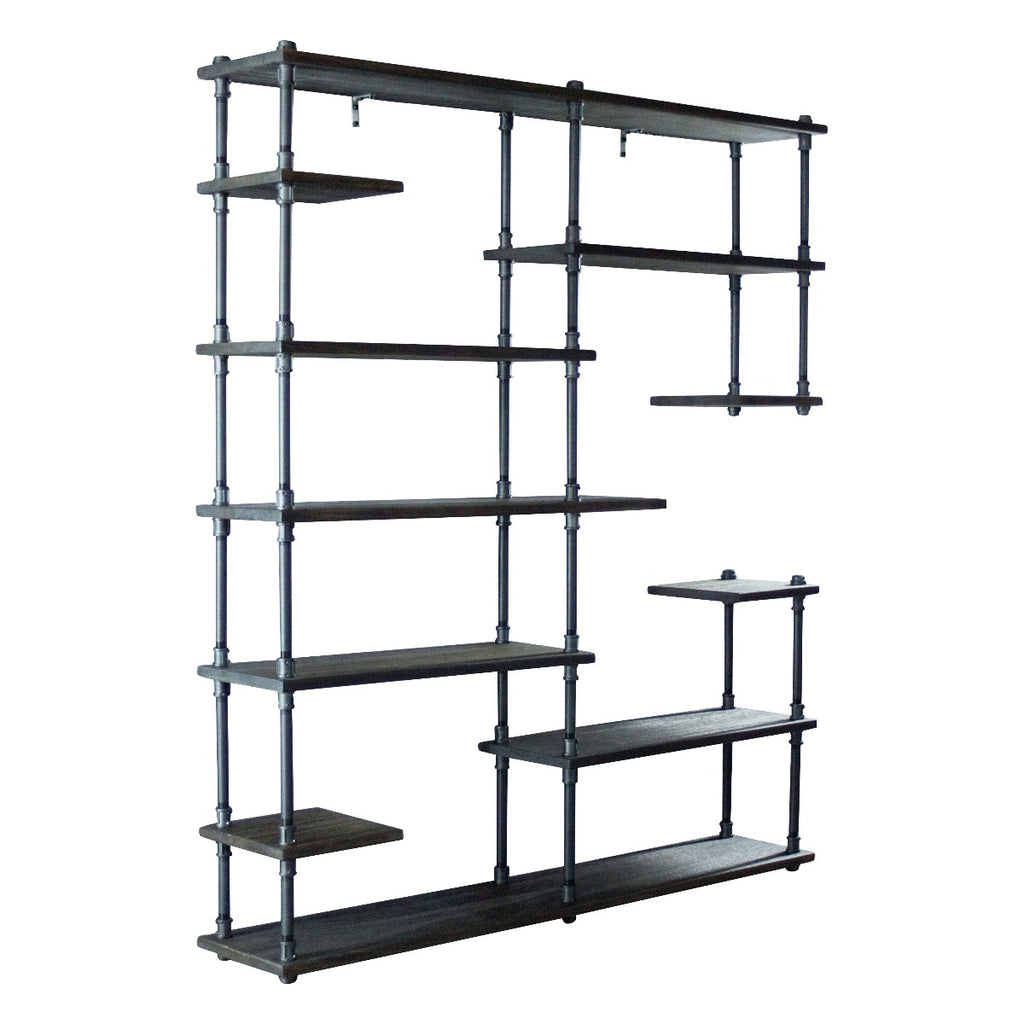 Nashville Industrial Mid-Century Etagere Bookcase