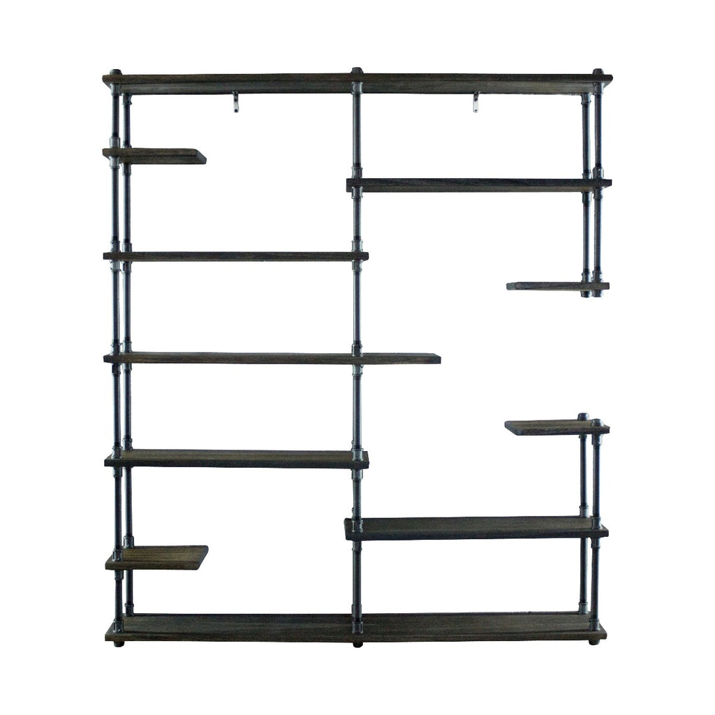 Nashville Industrial Mid-Century Etagere Bookcase