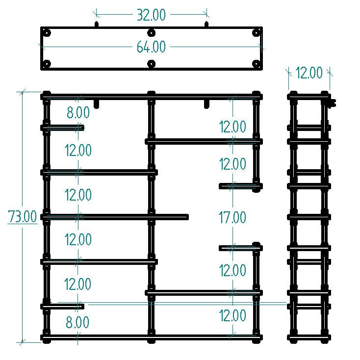 Nashville Industrial Mid-Century Etagere Bookcase