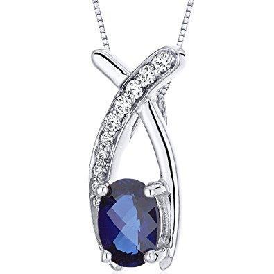 1.20 Carats Oval Cut Sri Lanka Sapphire And Diamond Pendant Solid Gold Jewelry