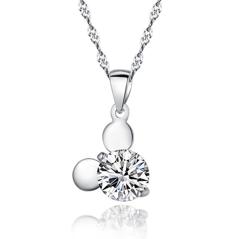 Pendant Necklace 2.50 Carat Brilliant Cut Diamond White Gold 14K New