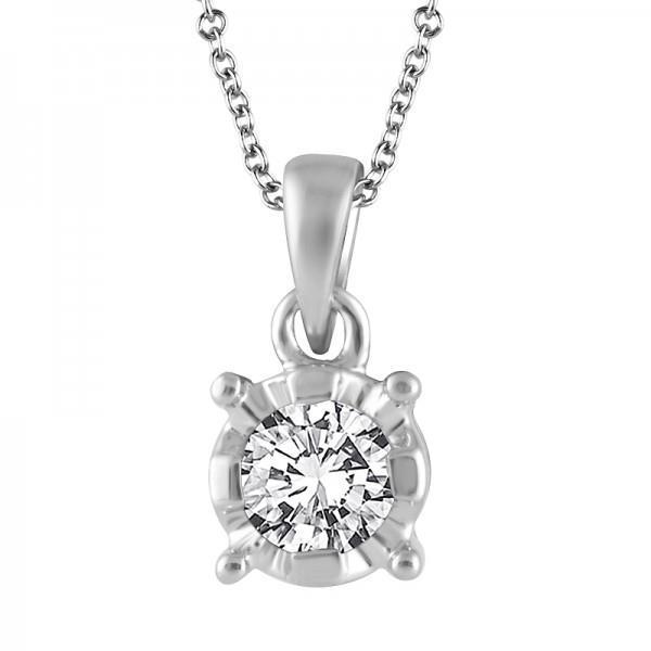 Prong Set Solitaire Round Cut 2.25 Ct Diamond Pendant Necklace