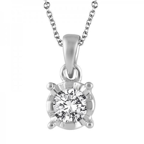 Prong Set Solitaire Round Cut 2.25 Ct Diamond Pendant Necklace