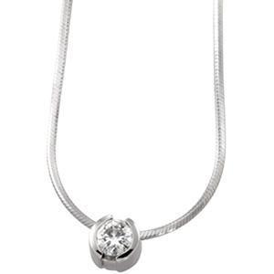Round Cut Solitaire Diamond Necklace Pendant Solid White Gold 1 Carat